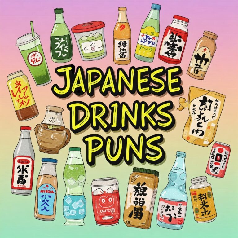 Japanese drinks puns
